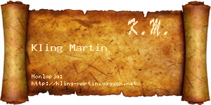 Kling Martin névjegykártya
